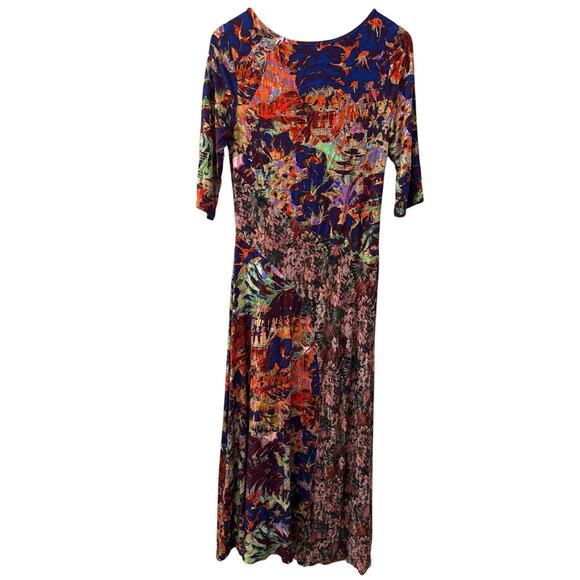 Soft Surroundings Estelle Floral 3/4 Sleeve Maxi Dress Multicolor Size Small - Picture 9 of 10